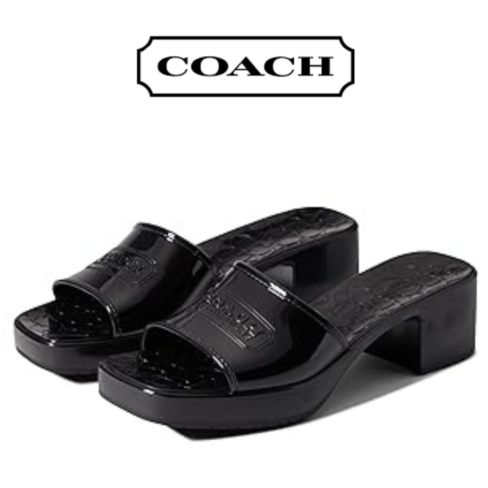 Coach Scarlett Rubber Sandal Black 7 B (M) - Picture 3 of 3